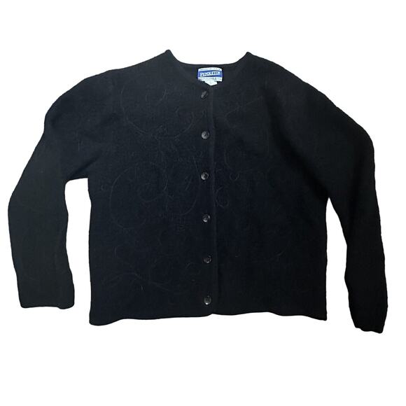 Vintage‎ Pendleton|Wool Cardigan|Button Up|Black|SZ L - Picture 1 of 9